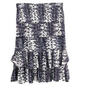 Isabel Marant silk boho layered ruffle tiered midi